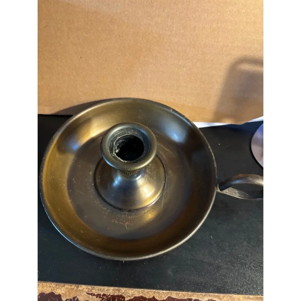 Antique Brass Chamberstick Candle Holder